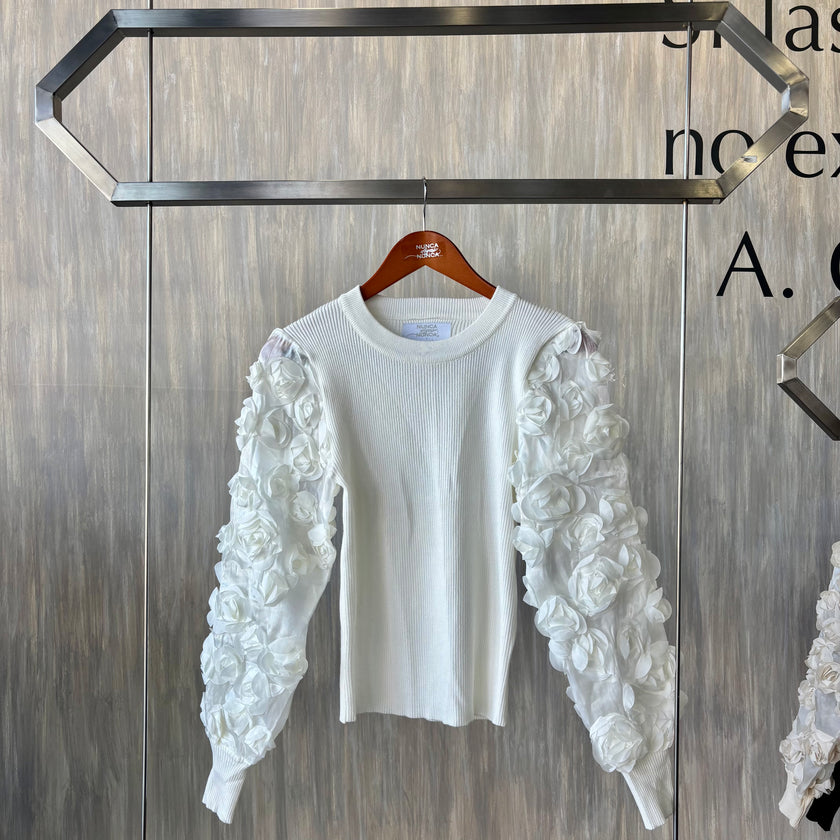 Blusa manga flores