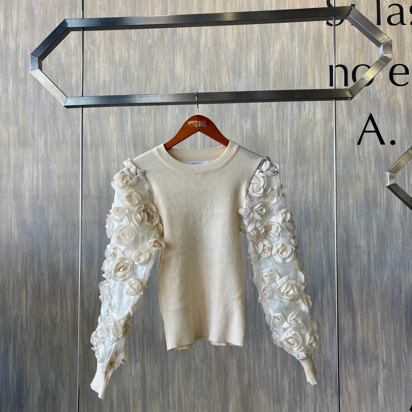 Blusa manga flores