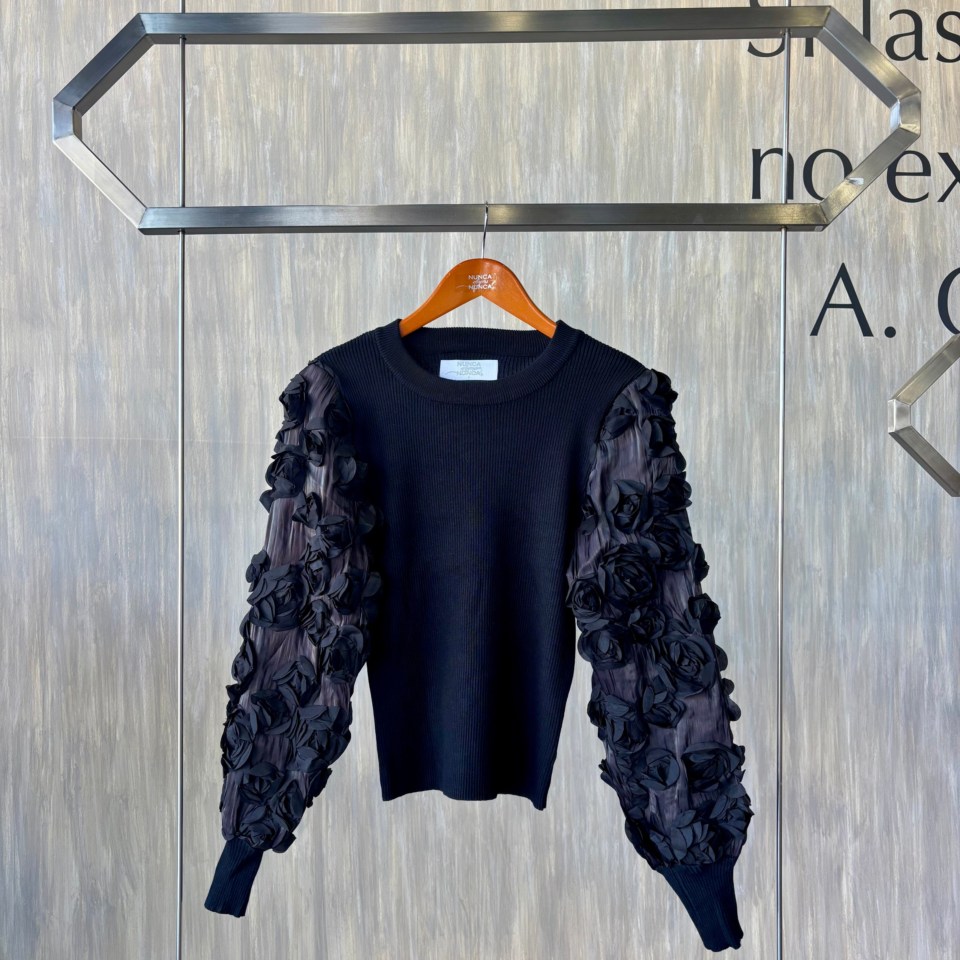 Blusa manga flores