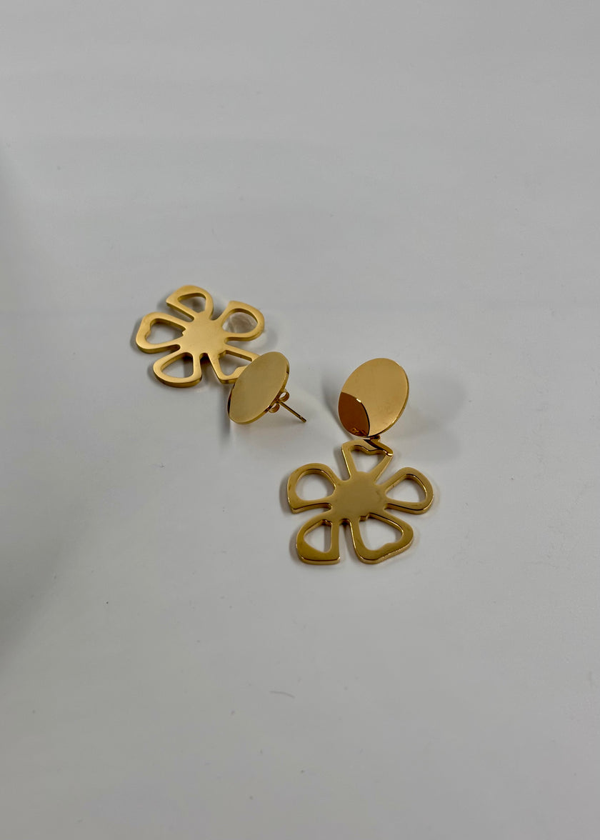 Arete silueta flor