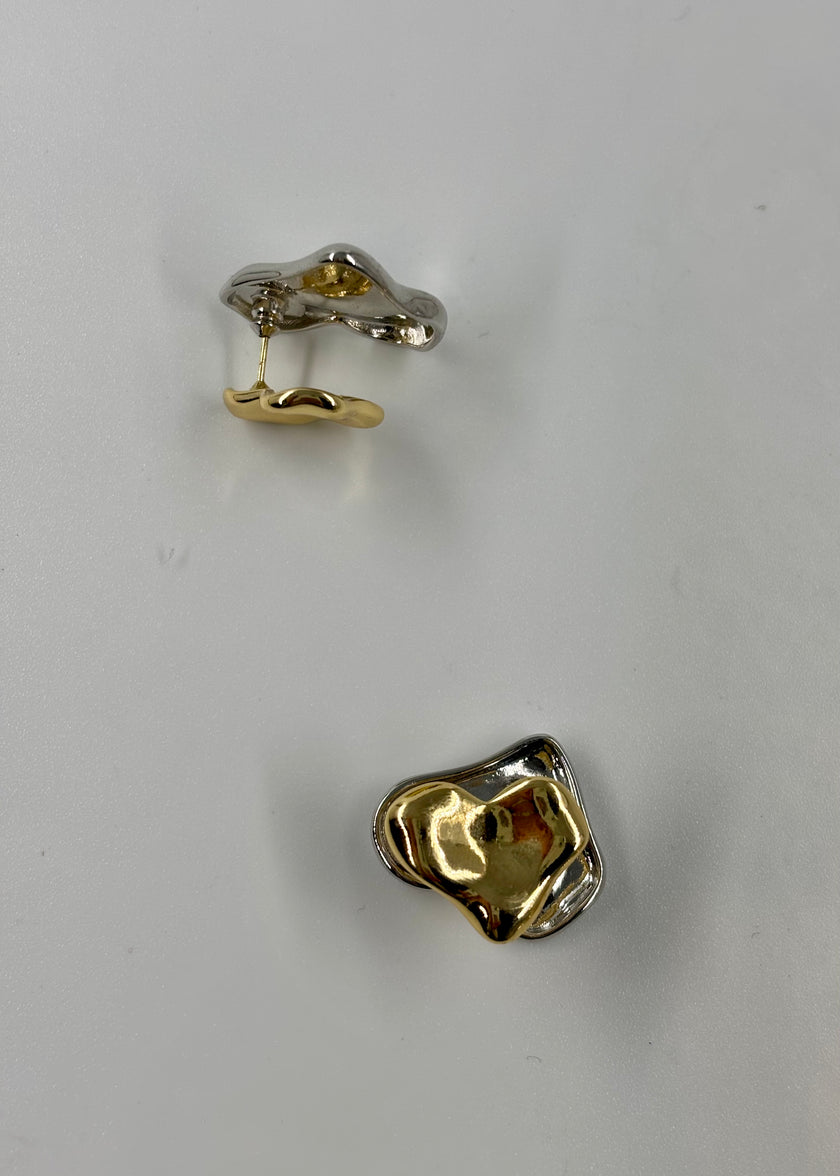 Aretes mancha bicolor