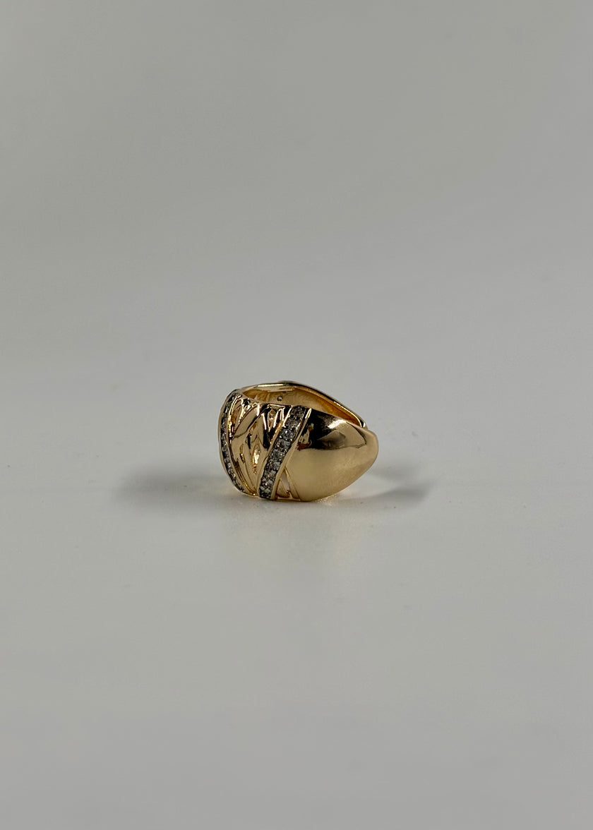 Anillo grueso tejido con brillos