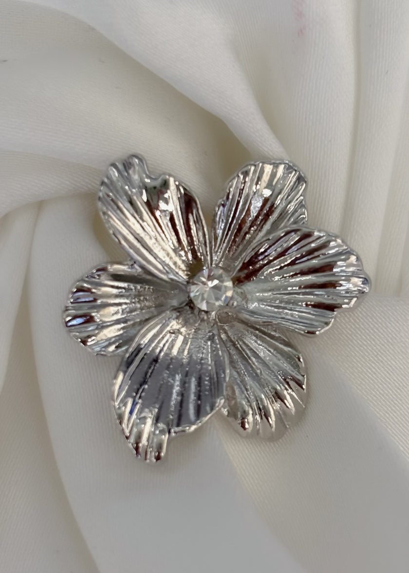 Aretes flor con brillo