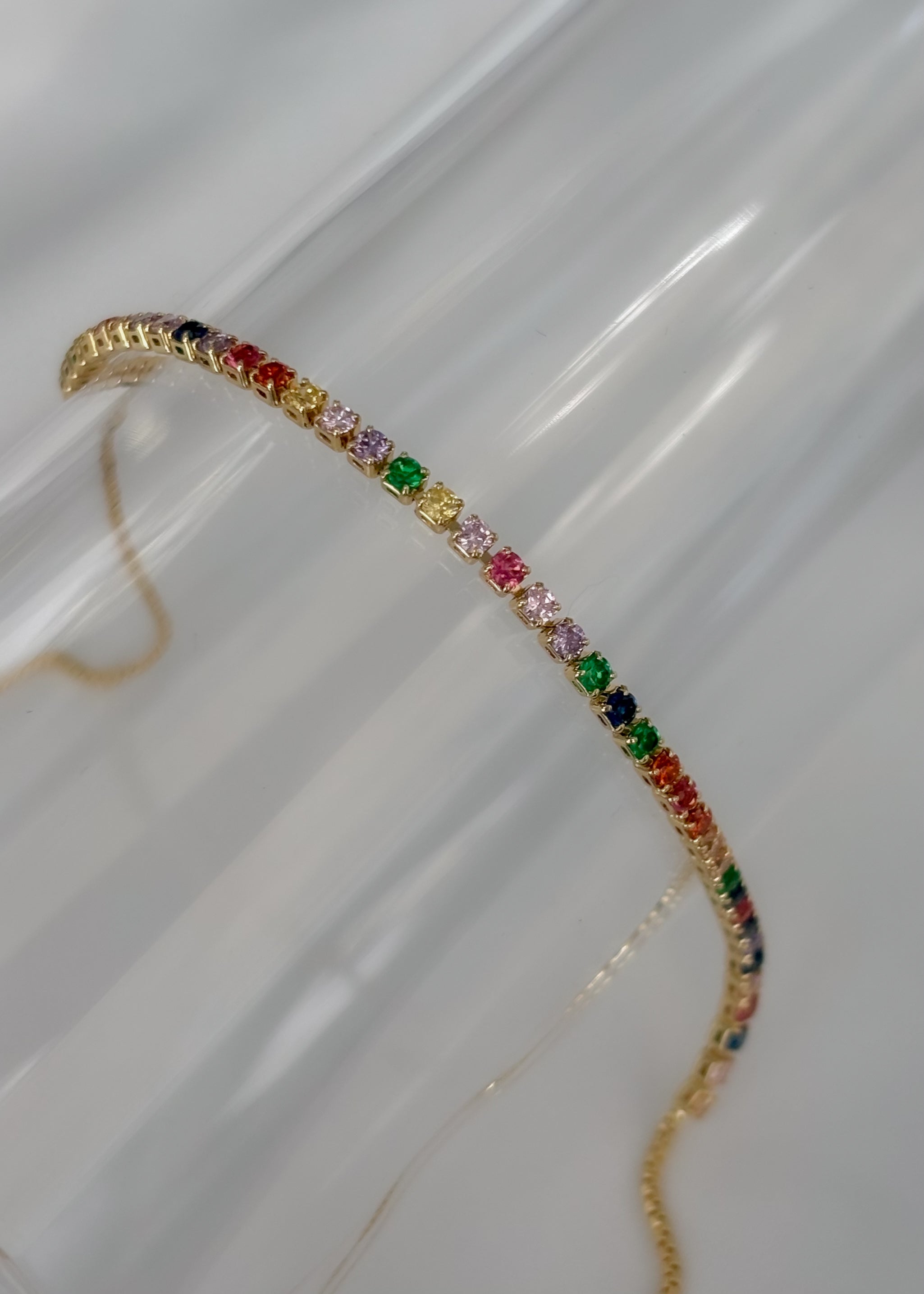 Pulsera mini zirconias colores