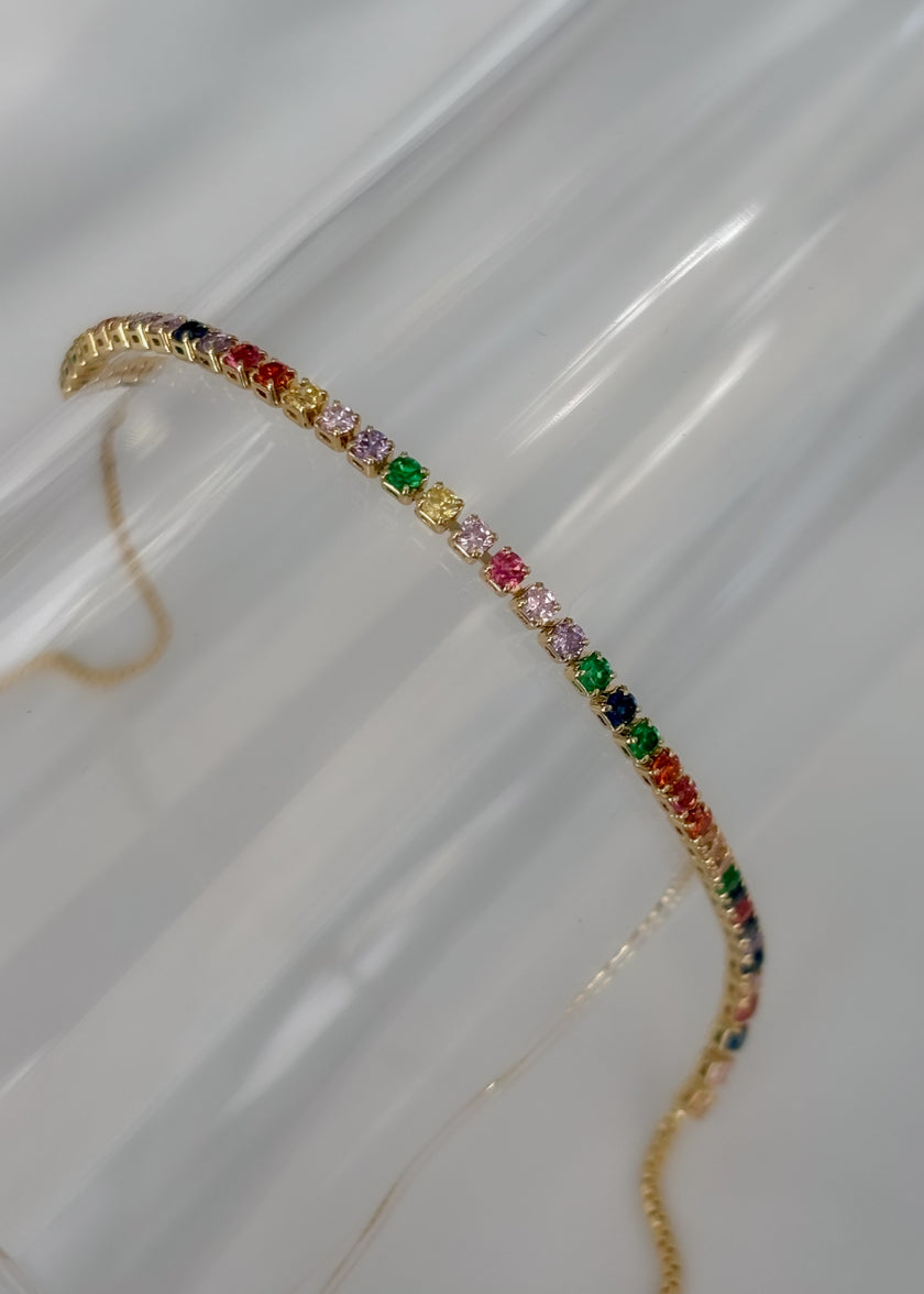 Pulsera mini zirconias colores