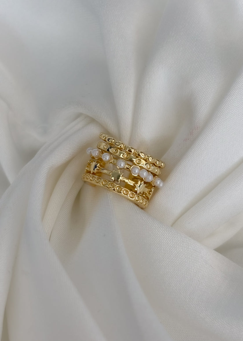 Earcuff estrellas y perlas
