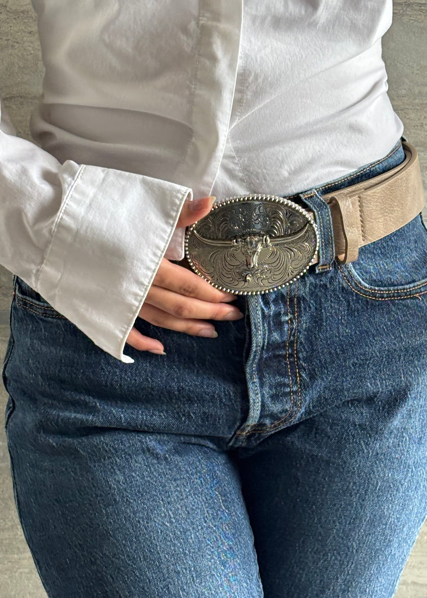 Cinturón vaquero con hebilla Vaca