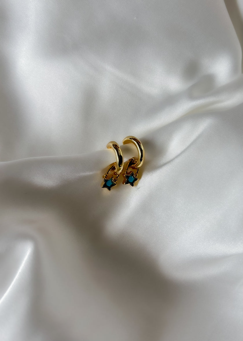 Arete candado estrella colores