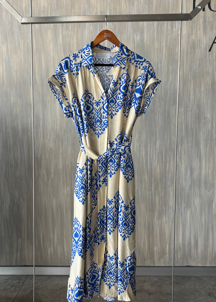 Vestido camisero grecas
