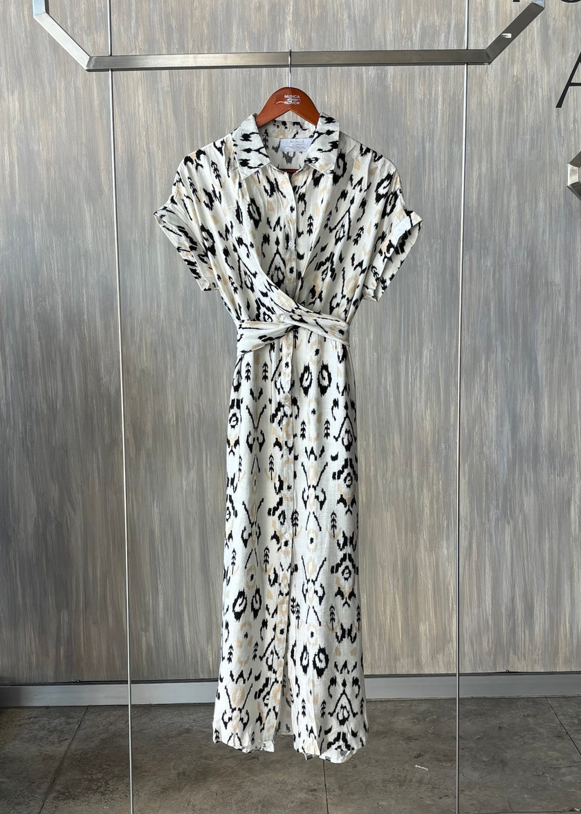 Vestido camisero con estampado