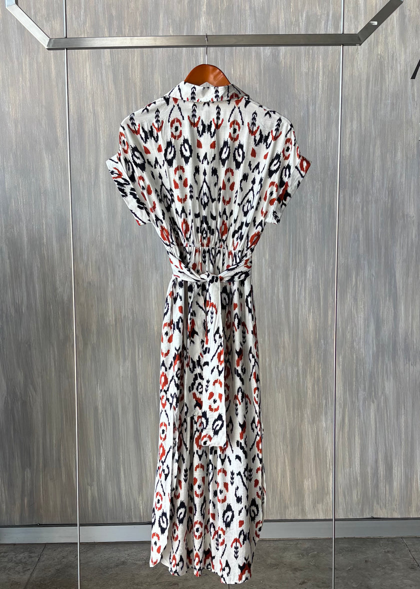Vestido camisero con estampado