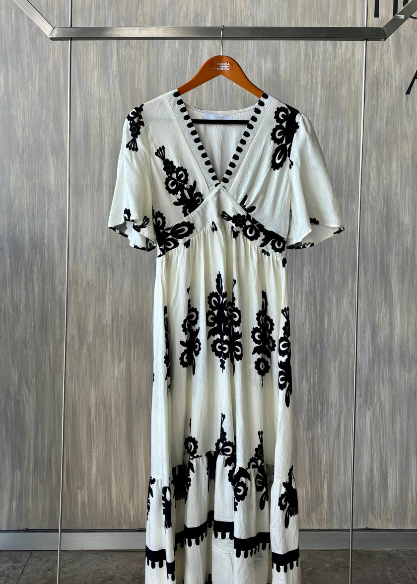 Vestido camisero cuello en V