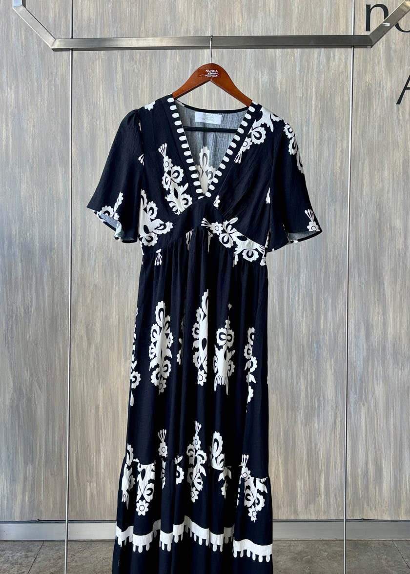 Vestido camisero cuello en V