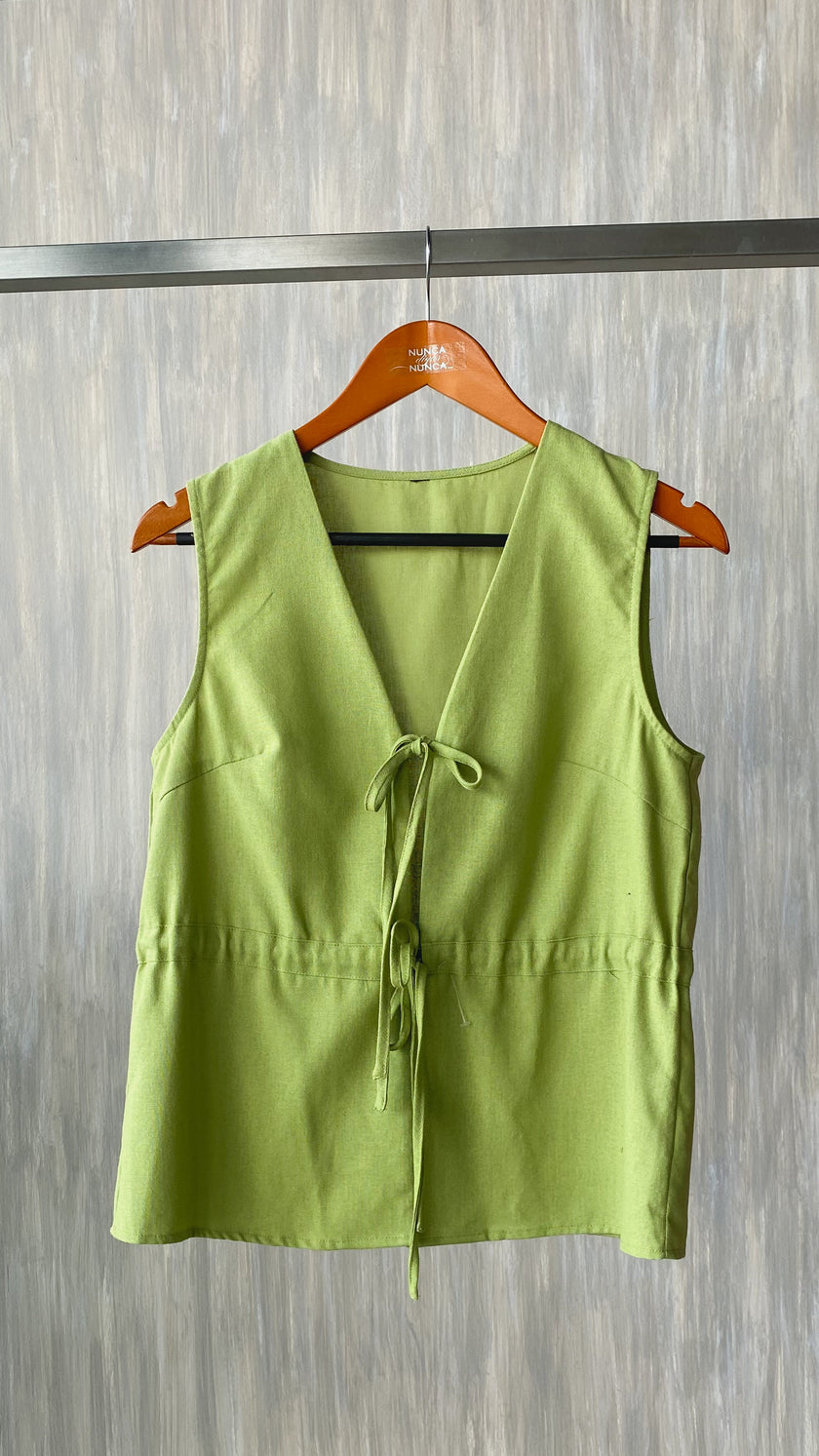 Blusa de lino manga cero