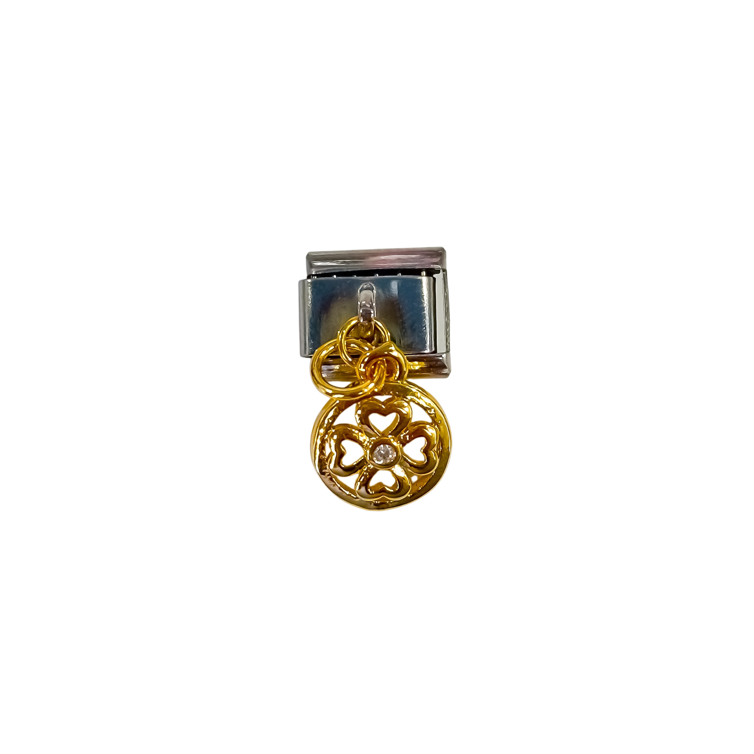 Charm con dije moneda trébol