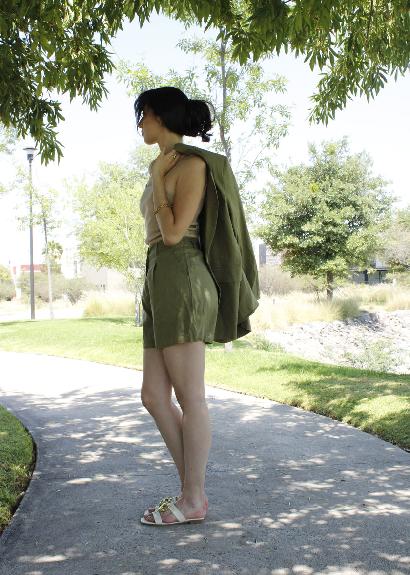 Conjunto short y saco lino