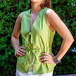 Blusa de lino manga cero