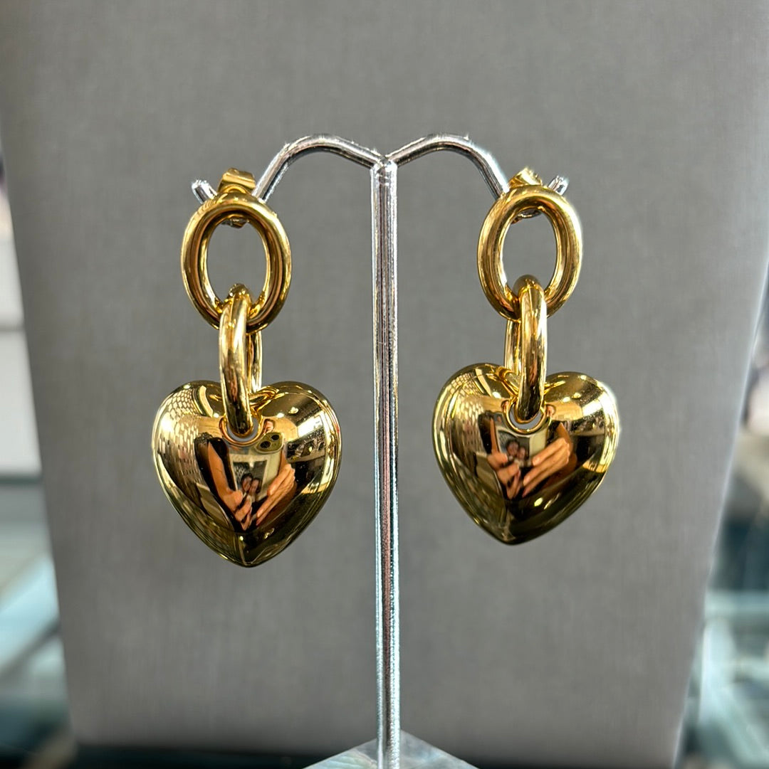 Arete corazón chunky