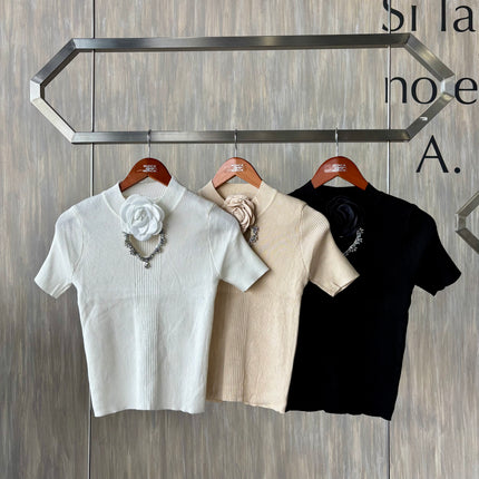 Playera corazón con flor