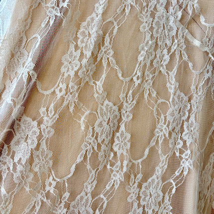 Falda larga encaje beige