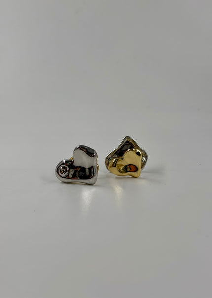 Aretes mancha bicolor
