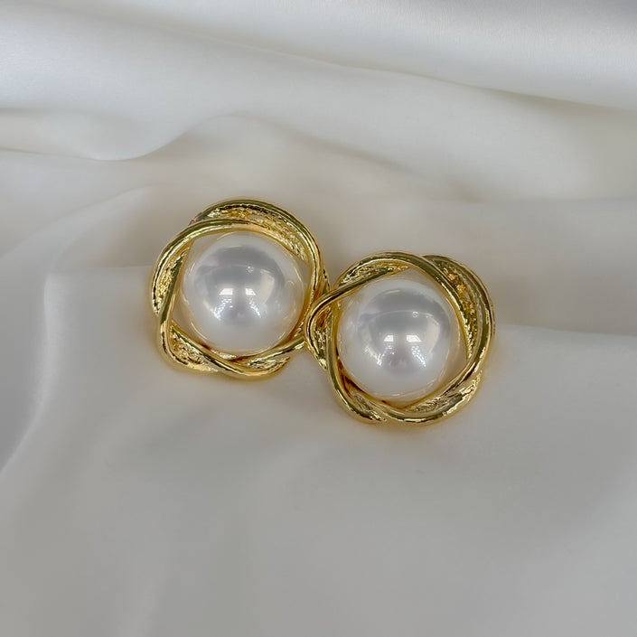 Aretes Perla trenzada