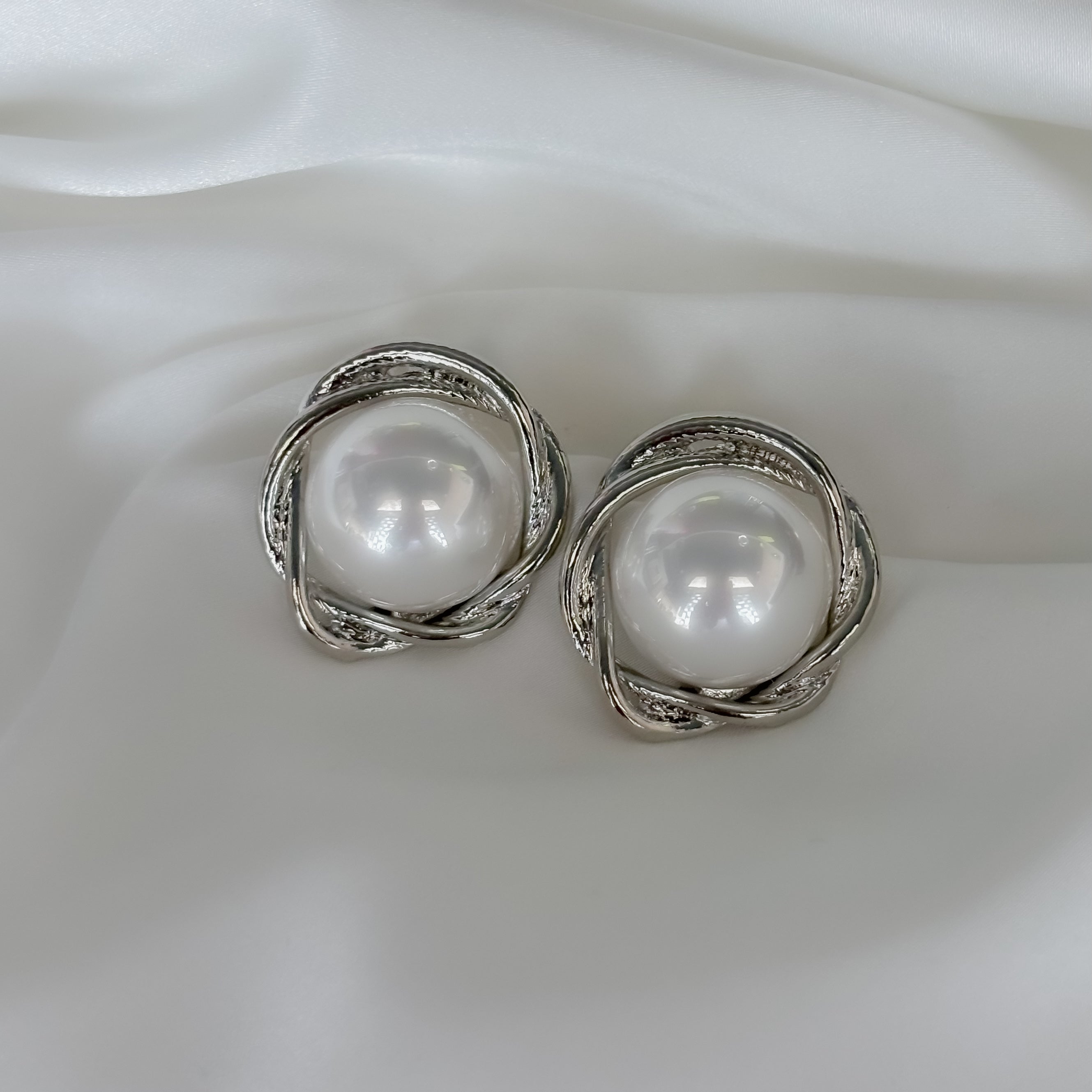 Aretes Perla trenzada