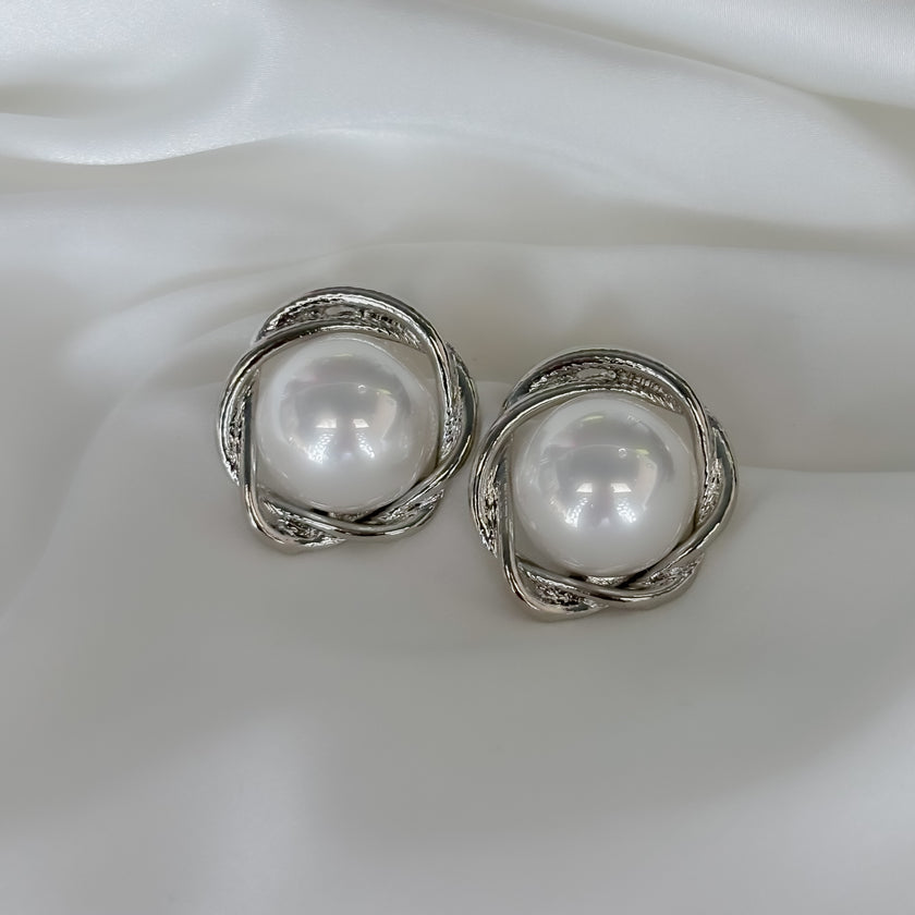 Aretes Perla trenzada