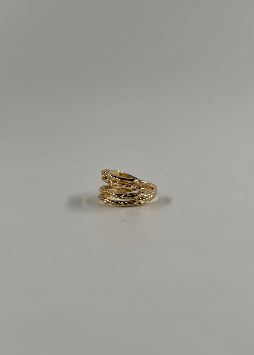 Anillo 4 líneas amartilladas