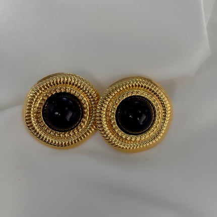 Aretes círculo negro