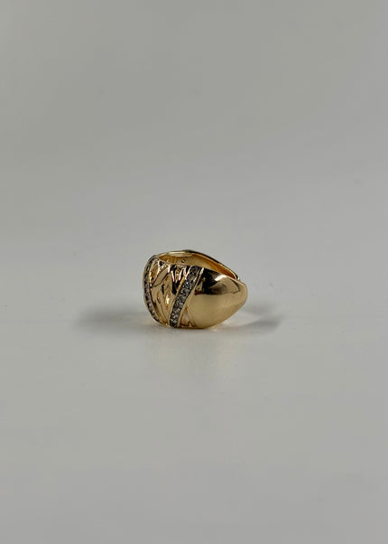 Anillo grueso tejido con brillos