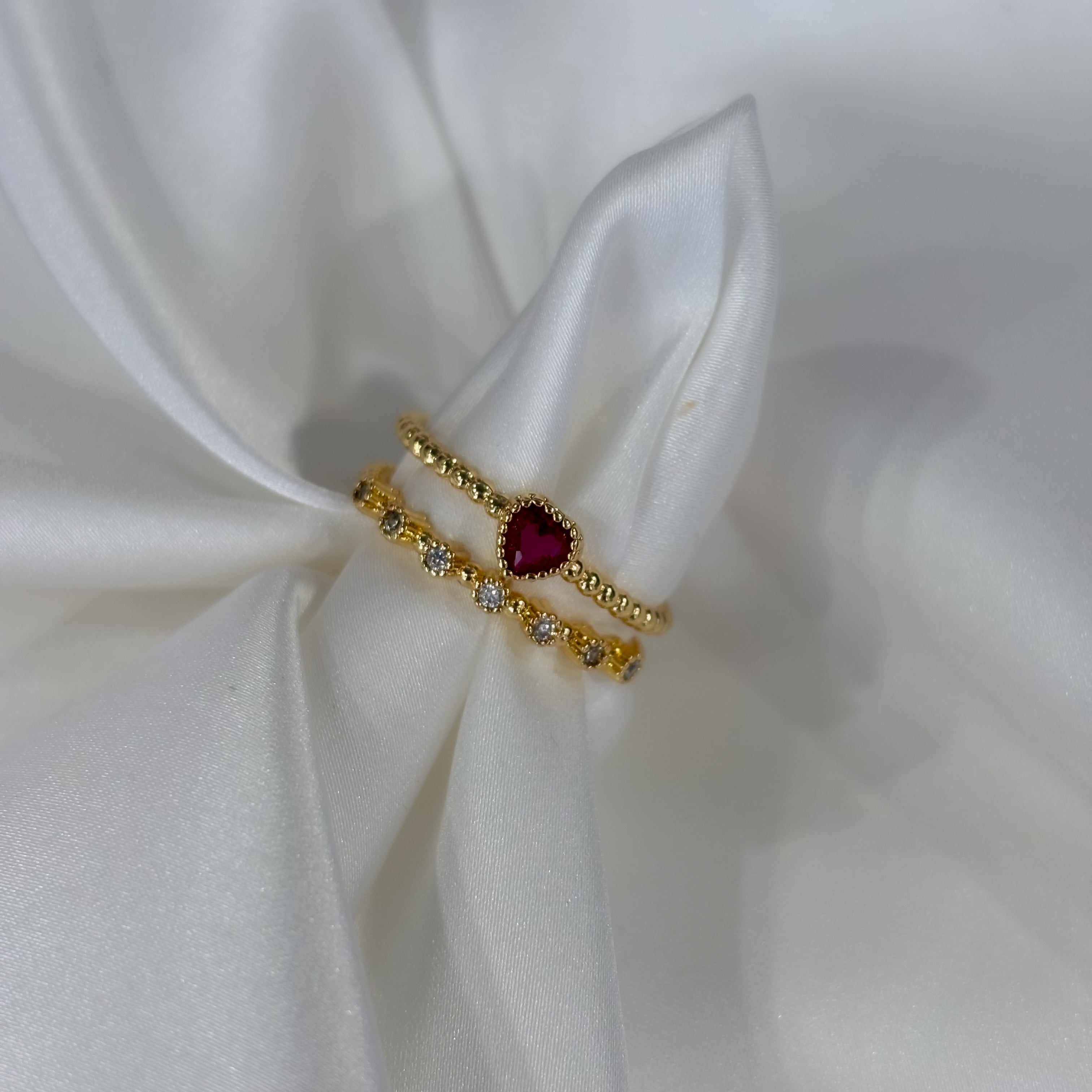 Anillo doble con corazón