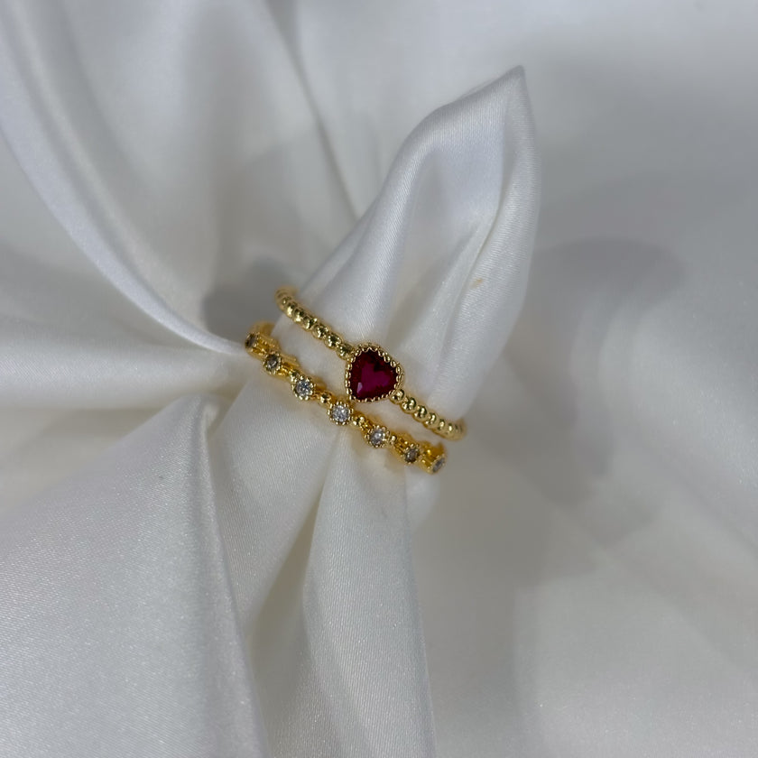 Anillo doble con corazón