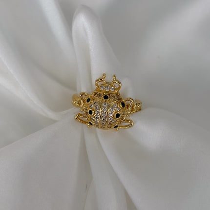 Anillo catarina brillos negro