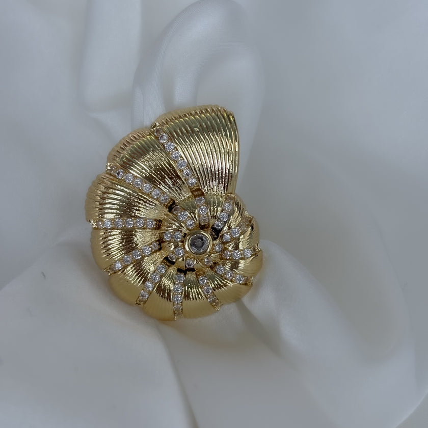Anillo caracol con brillos