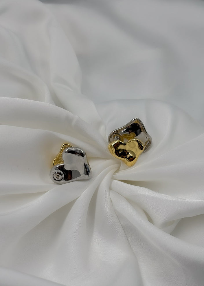 Aretes mancha bicolor