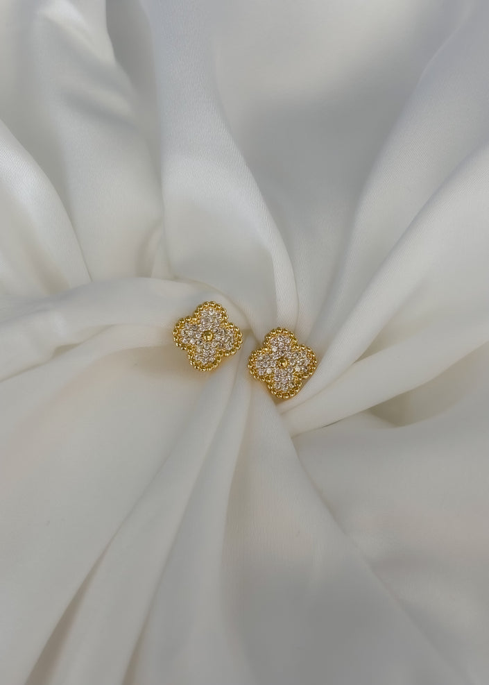 Aretes trebol con zirconias