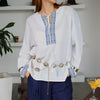 Blusa con tejido V