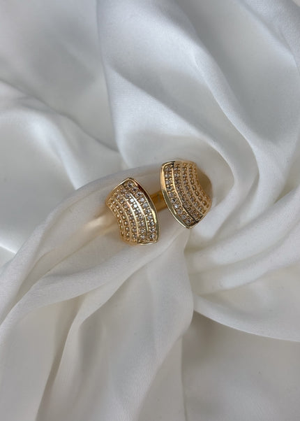 Anillo con brillos y división