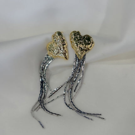 Aretes bicolor con lazos