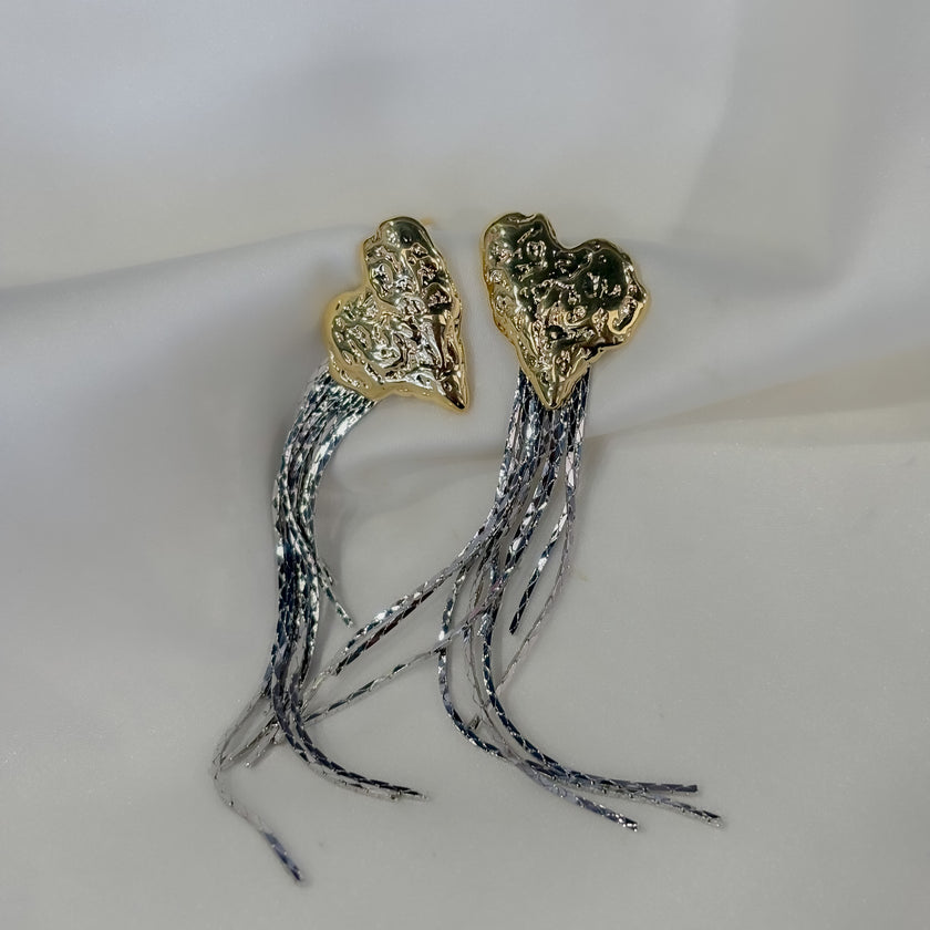 Aretes bicolor con lazos