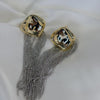 Aretes bicolor con lazos