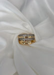 Anillo triple con brillos dobles cruzado
