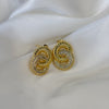 Aretes doble círculo brillos y liso