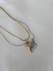 Collar doble corazon bicolor