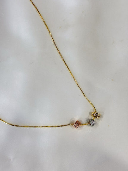 Collar mini balines tricolor