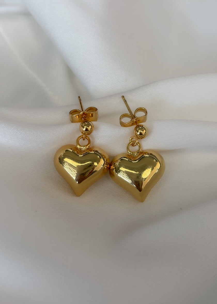 Arete corazón globo con esferita