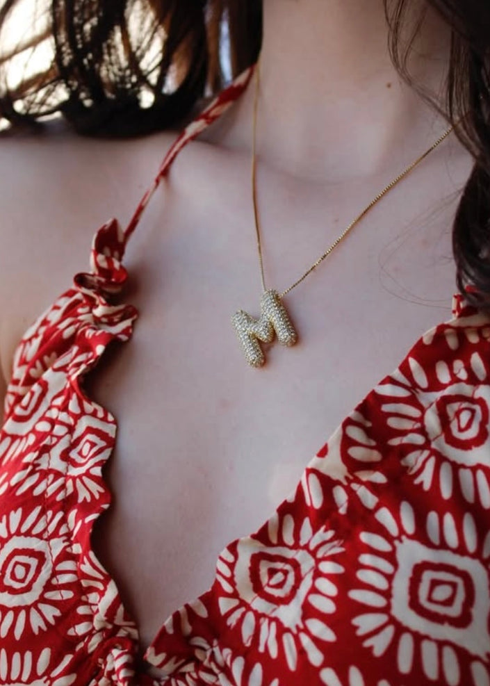 Collar inicial chunky con brillos