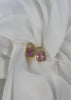 Arete cuadro rosa con brillos