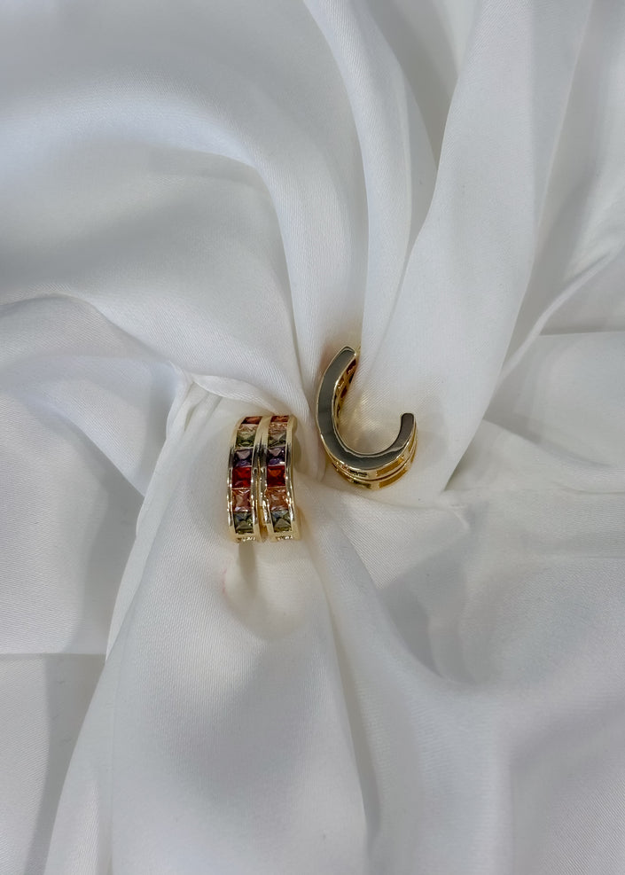 Aretes silueta gota con cristales